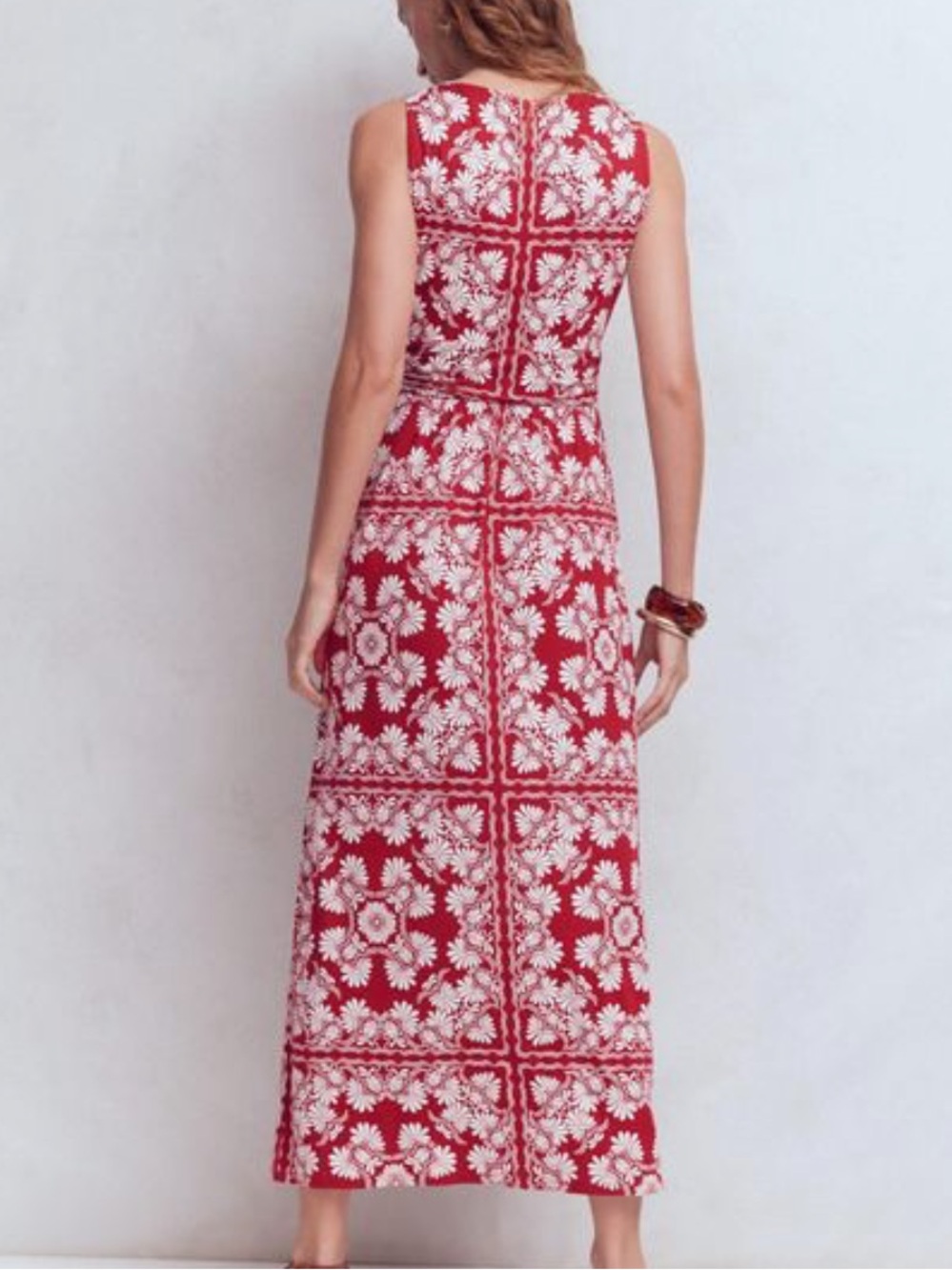 NWT Boden Antonia Red Botanical Floral Jersey Sleeveless Maxi Dress Size 8 - Picture 2 of 8